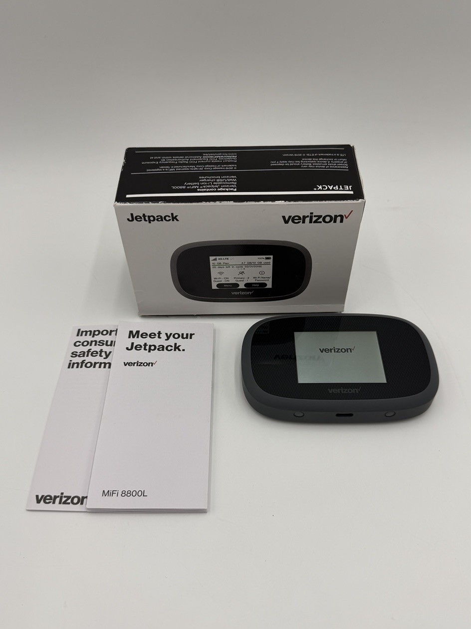 Verizon Jetpack Inseego MiFi 8800L 4G LTE Mobile Hotspot Tested Working w/ Box
