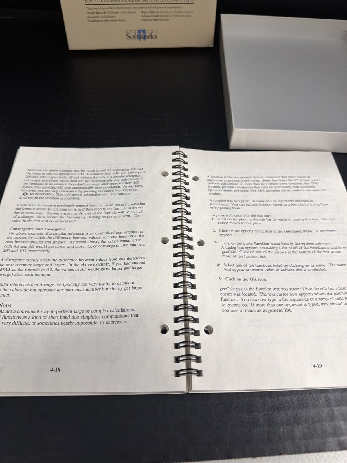 Berkley Softworks GeoCalc Graphics Based Spreadsheet Commodore 64 Complete