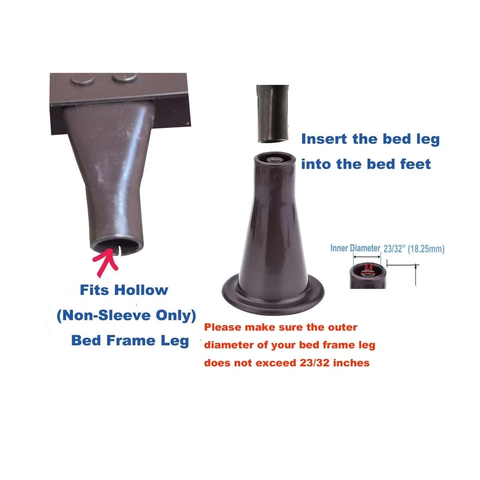 4 Pack Plastic Bed Frame Feet Glides Will Replace Wheels Prevent Sliding