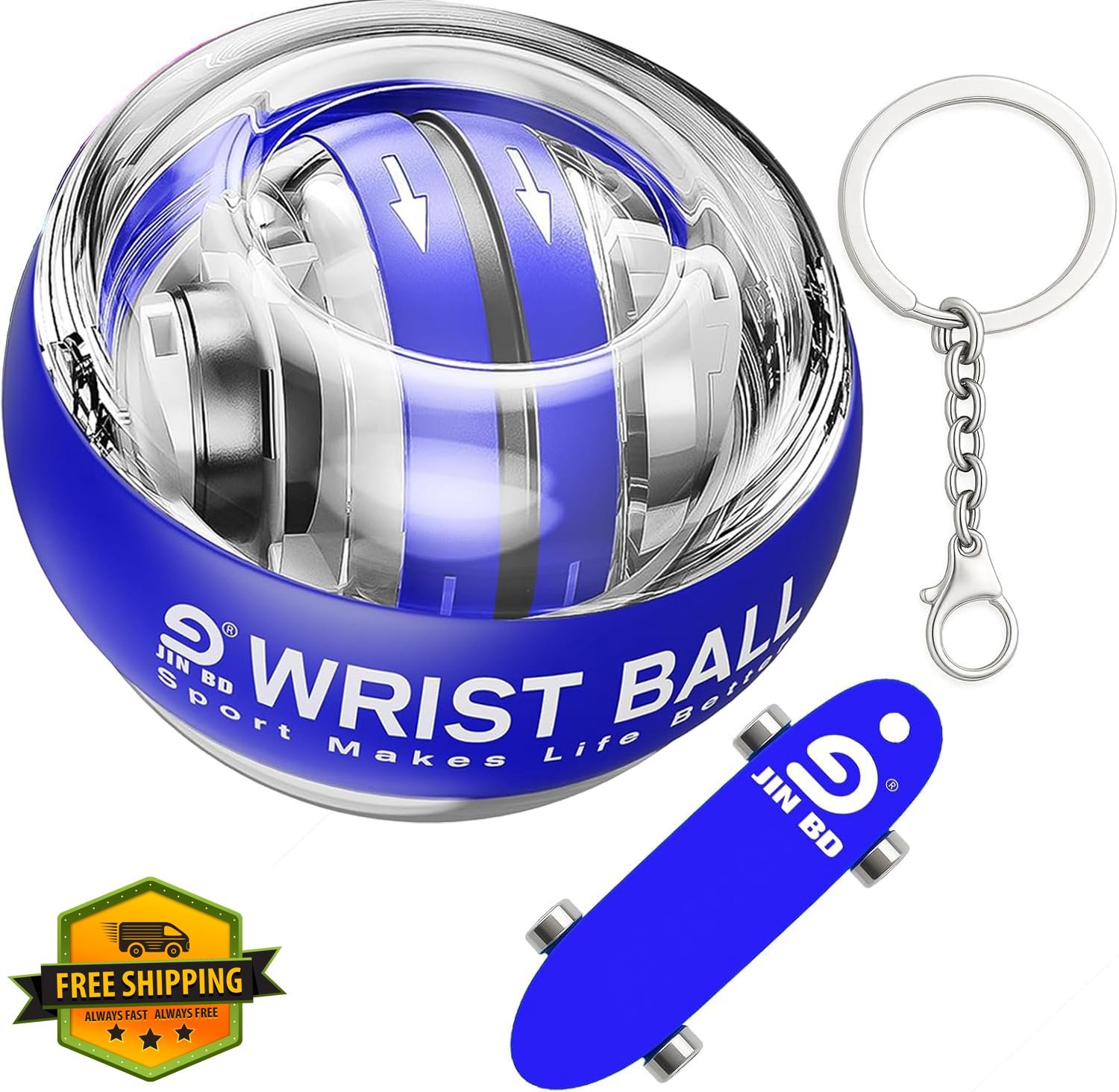 JIN BD Blue Gyro Wrist Forearm Exerciser Power Ball