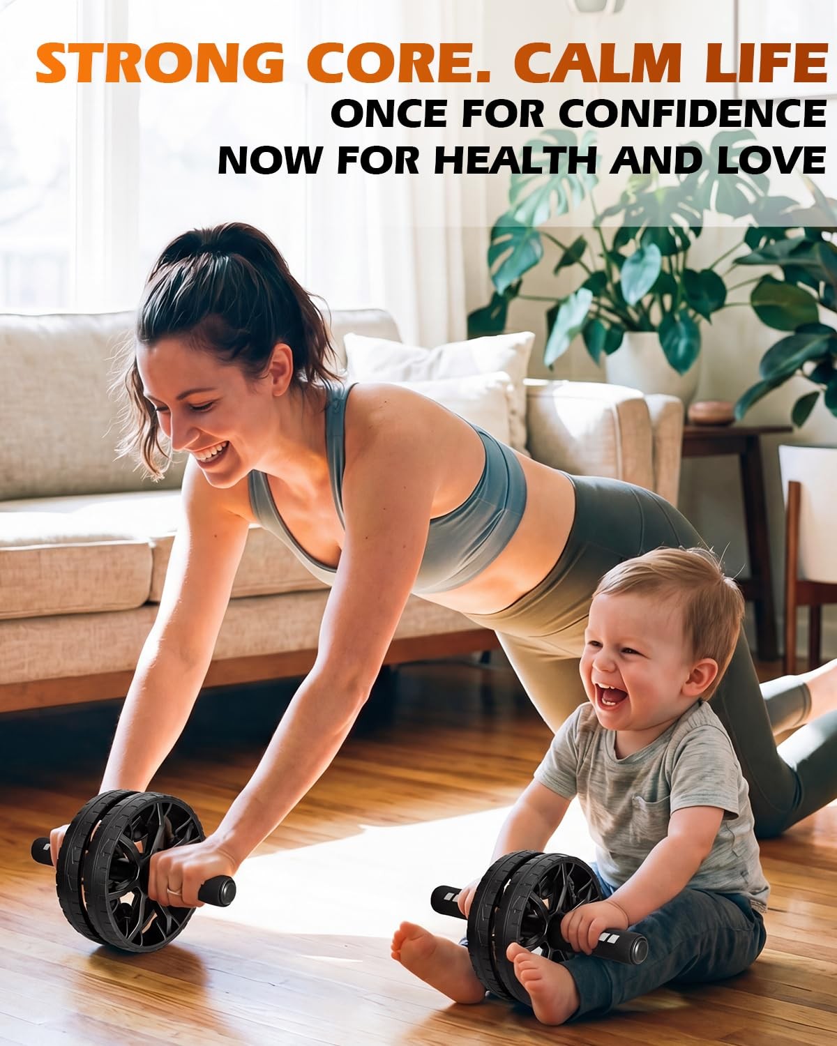 Ab Roller Wheel for Core Workout, Full Body Strength Training Equipment