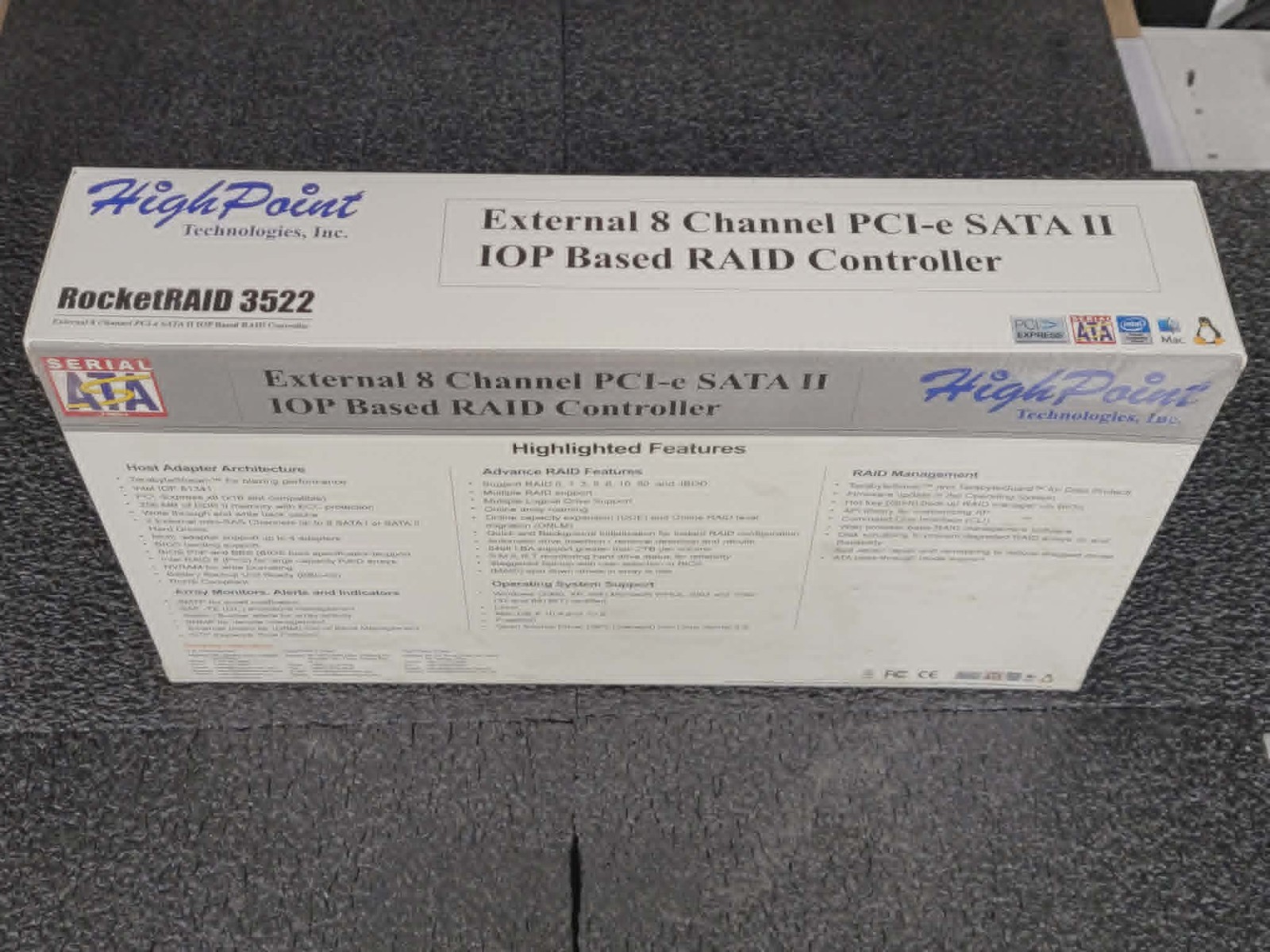 HighPoint RocketRAID 3522 External 8 Channel PCI-e SATA II IOP RAID Controller