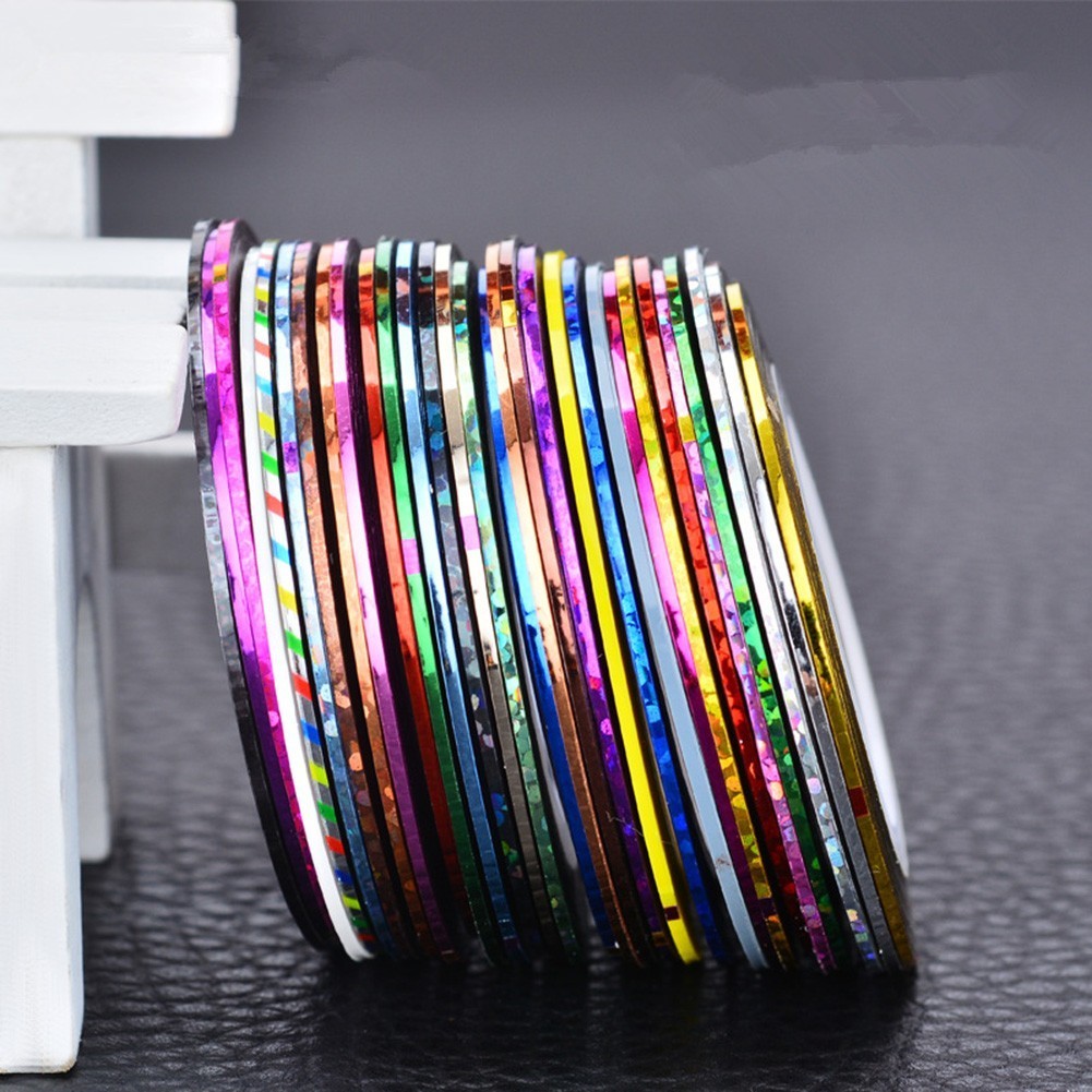 14pcs Fishing Line Tape Line Tape Shinning Lines Tape Glittering Holographic Kit