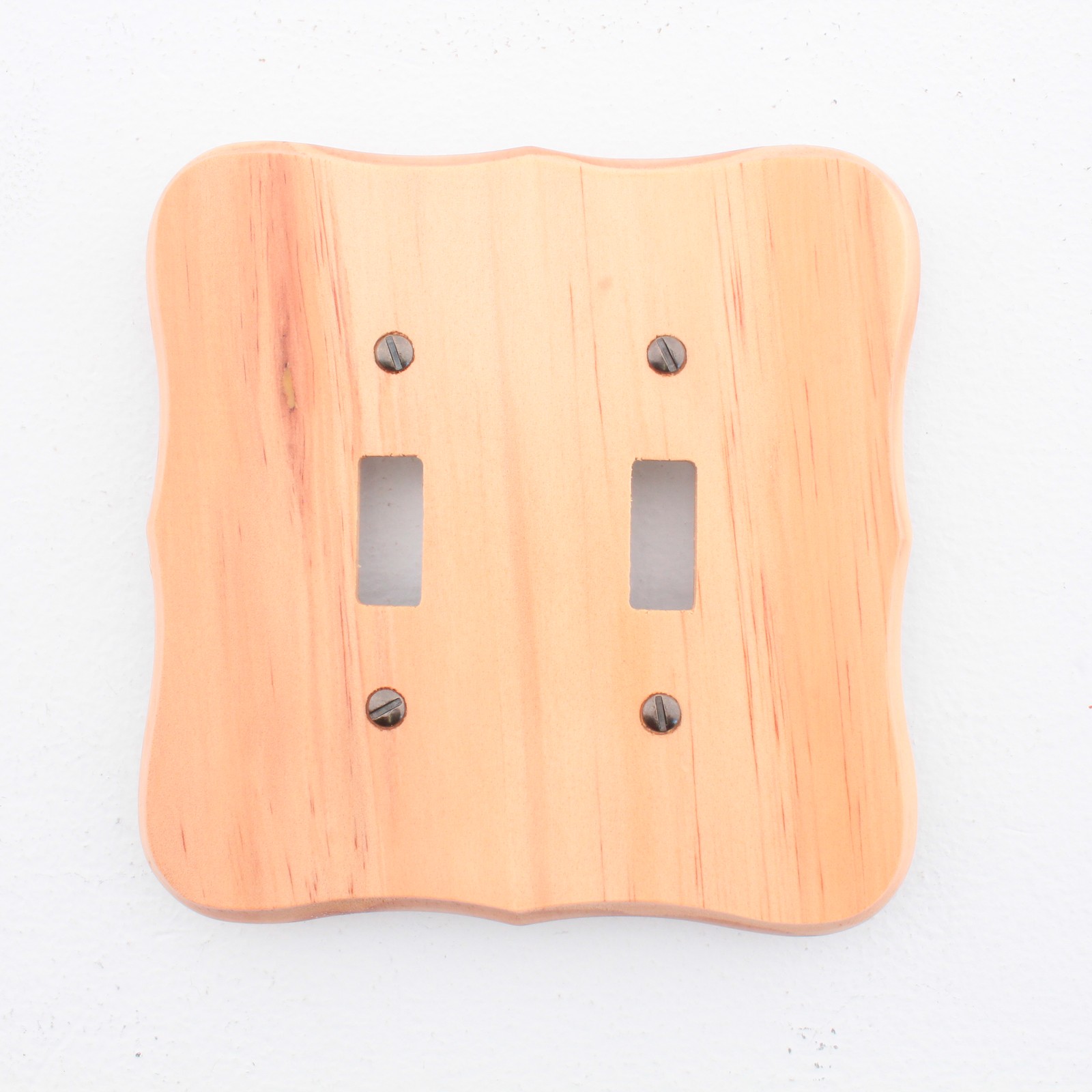 Leviton 89209-CVP Golden Pine 2-Gang Toggle Switch Wooden Oversize Wallplate