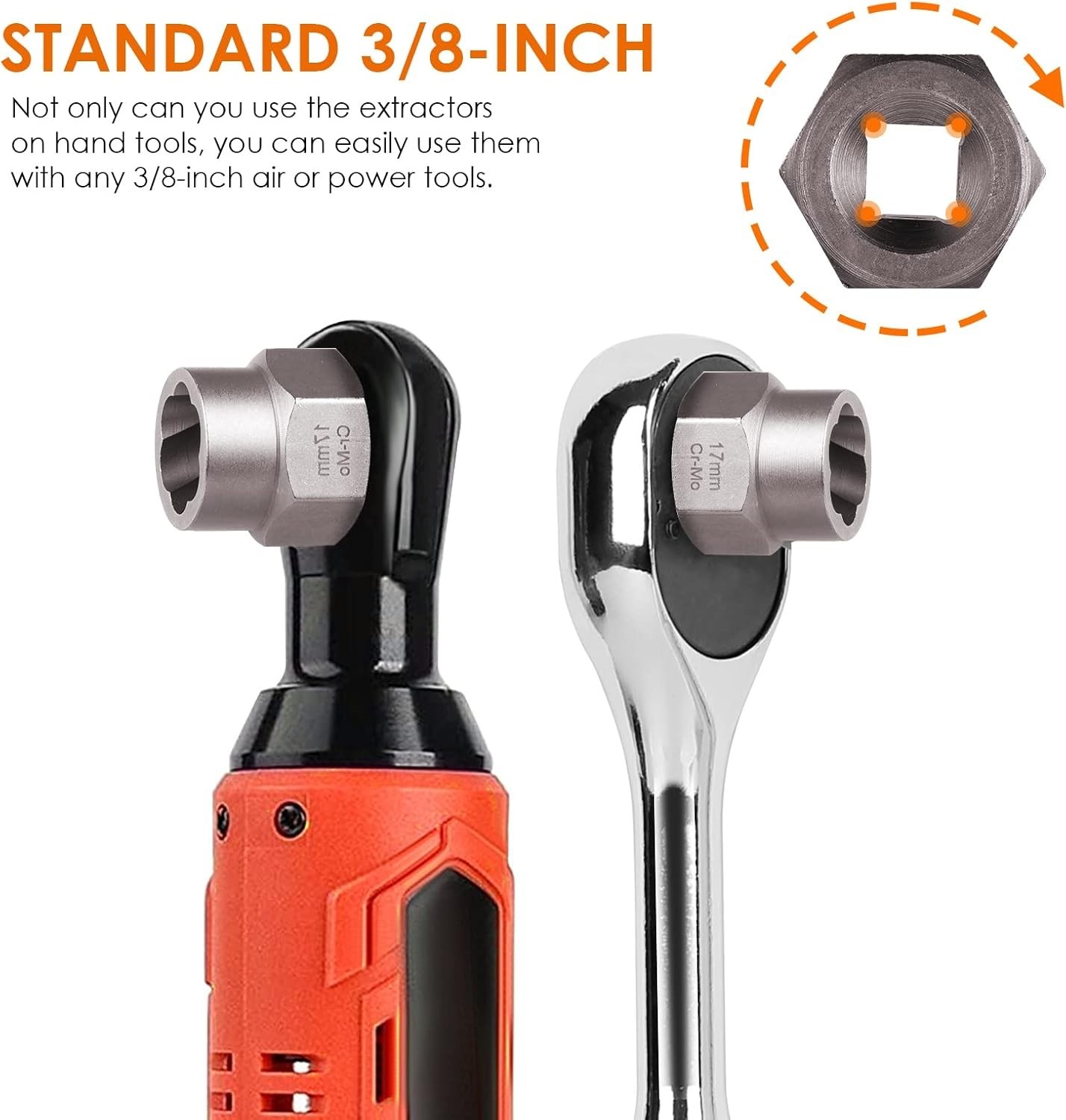 High-Quality Bolt Extractor Set with Blow-Molded Case - 3/8" Drive Compatibility