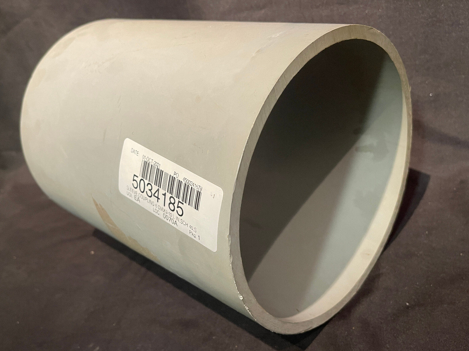 6" Grey PVC Slip Joint Coupling Schedule 40 Gray Electrical Conduit Pipe Fitting