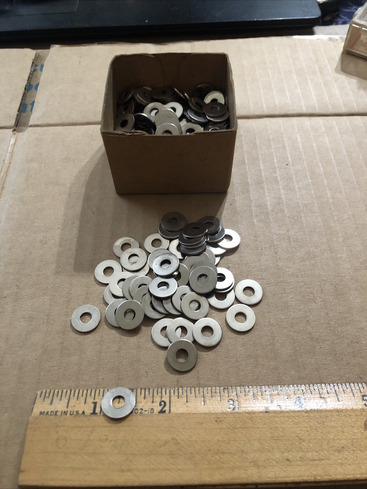 Vintage Lot of 50 Metal Flat Washers 1/2” OD 3/16” Inner ! See Photos !