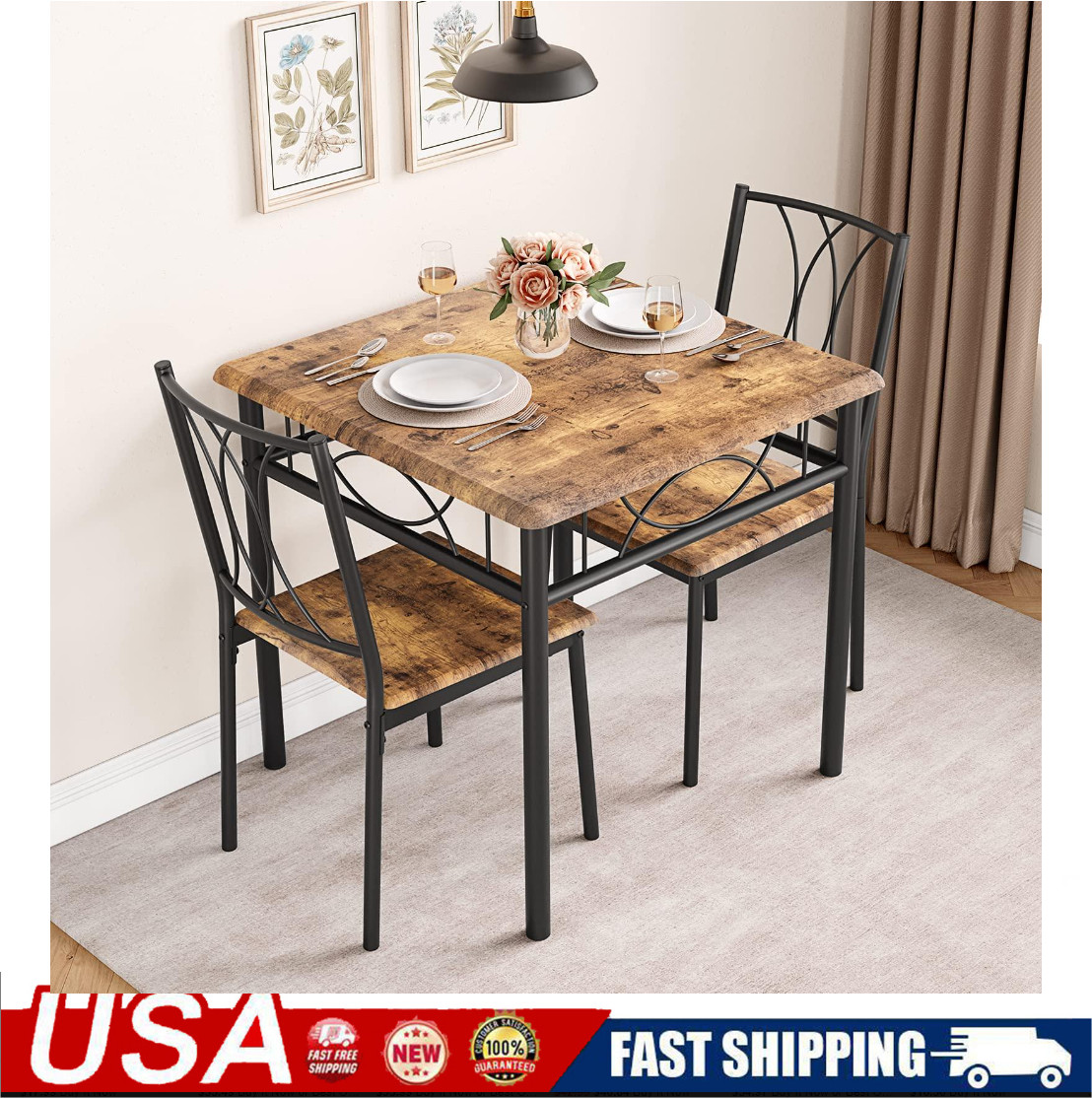 ✨Dining Room Table Sets, 3 Piece Kitchen Table & Chair Sets, Space Saving Design