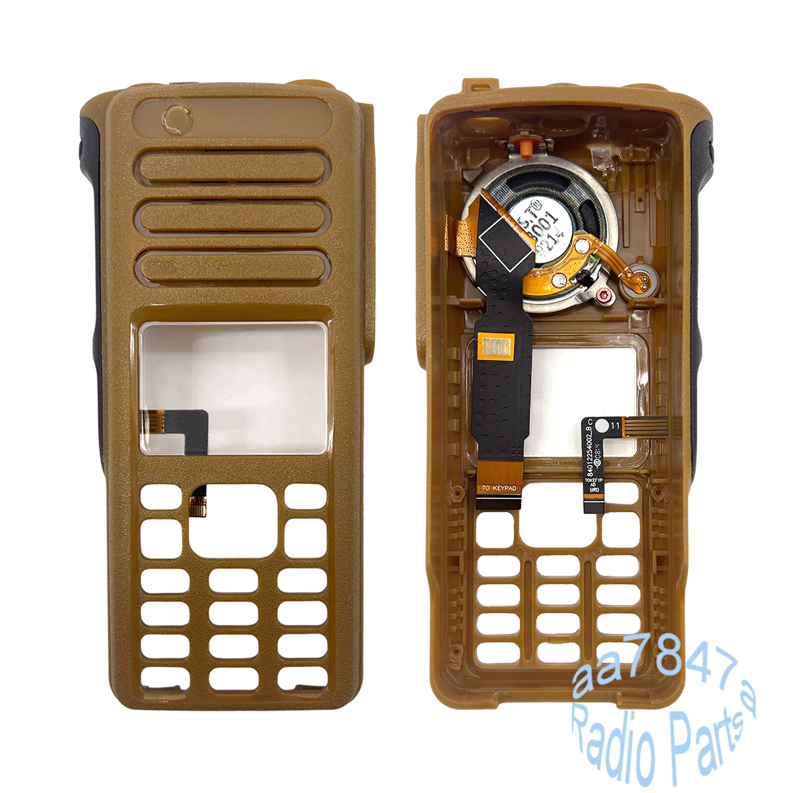 Brown Front Housing Case Cover  For  XPR7550 DGP8550 Radio With OEM Speaker