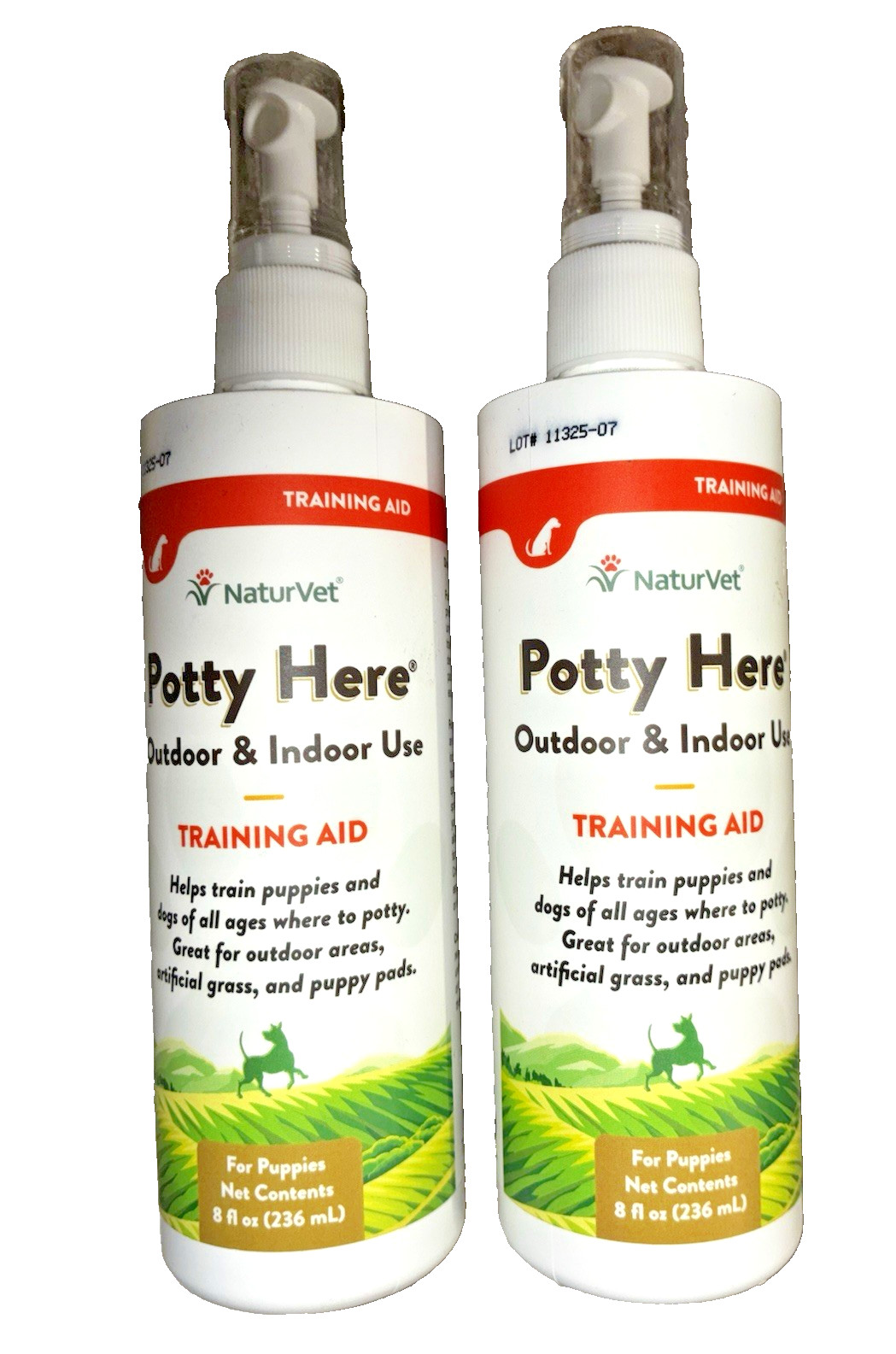 NaturVet POTTY HERE Training Aid Dog and Puppy Outdoor/Indoor Spray 8oz Lot of 2