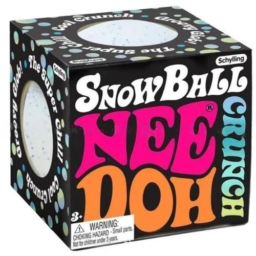 NeeDoh Snow Ball Crunch Squishy Stress Ball – Soft Sensory Fidget Toy for Squeez
