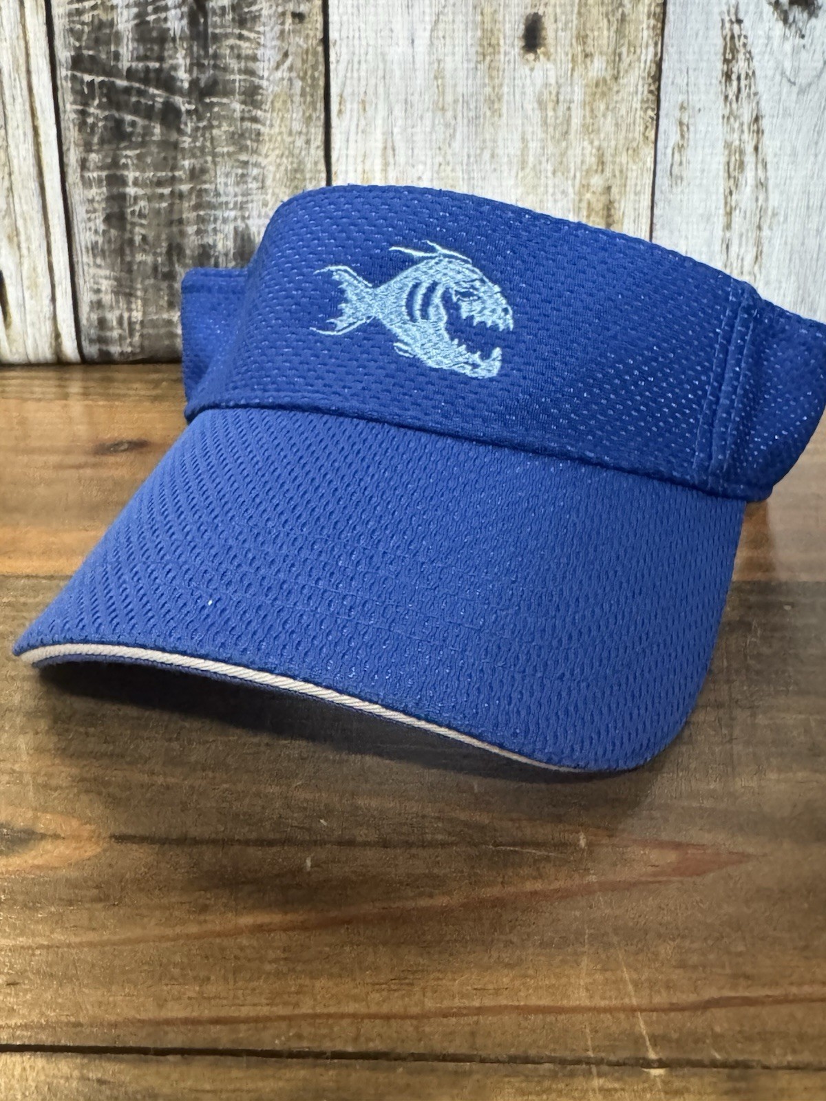 Blue Saltwater Mafia Visor With Fish On Front