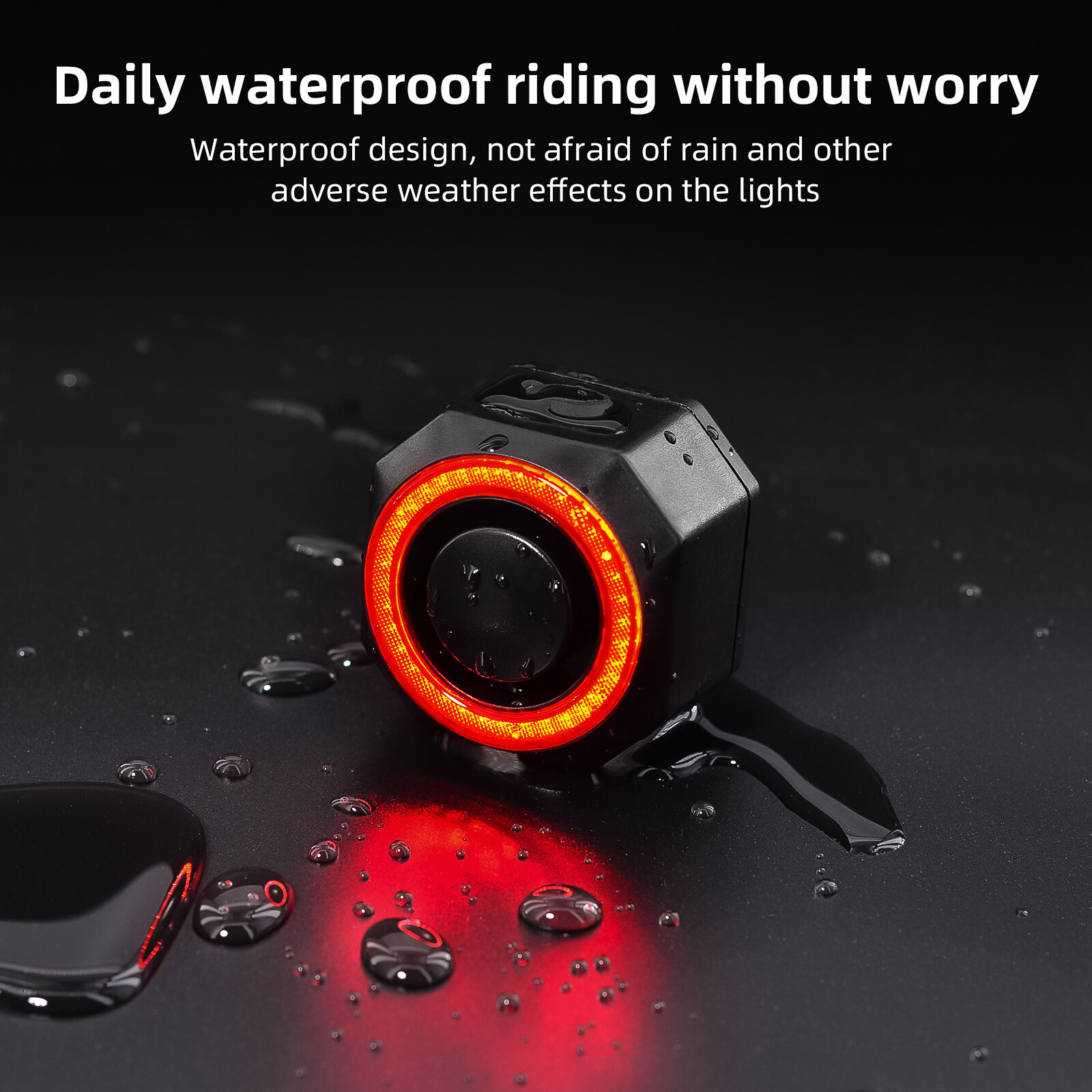 Black Horn Rear Light Alarm Sensitivity Adjustable Search Bike Ringing Function