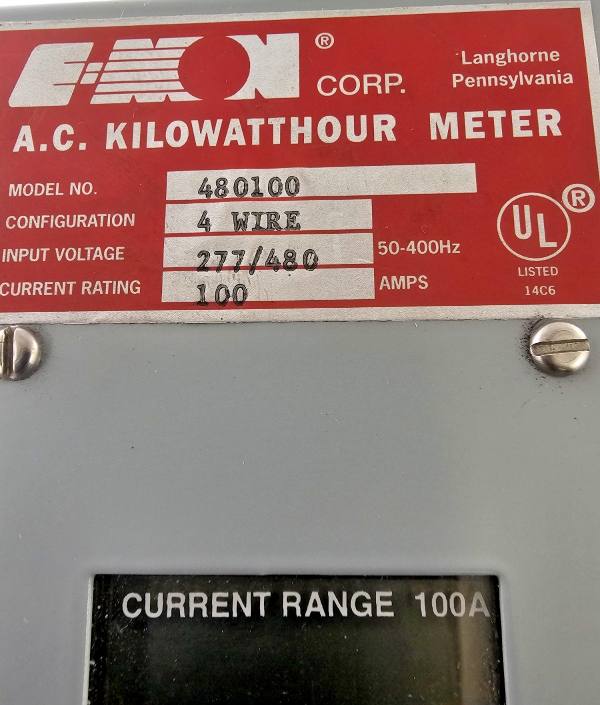 E-Mon D-Mon 480100 AC KWH Meter 277/480V 100A w/ 3 Split-Core Current Sensors