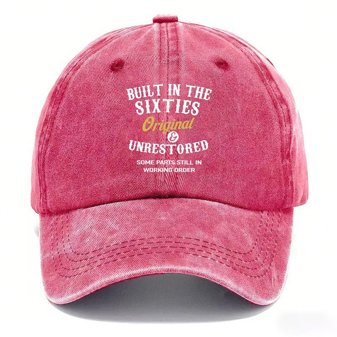 Vintage Washed Distressed Baseball Cap, 60s Retro Style Unisex Dad Hat