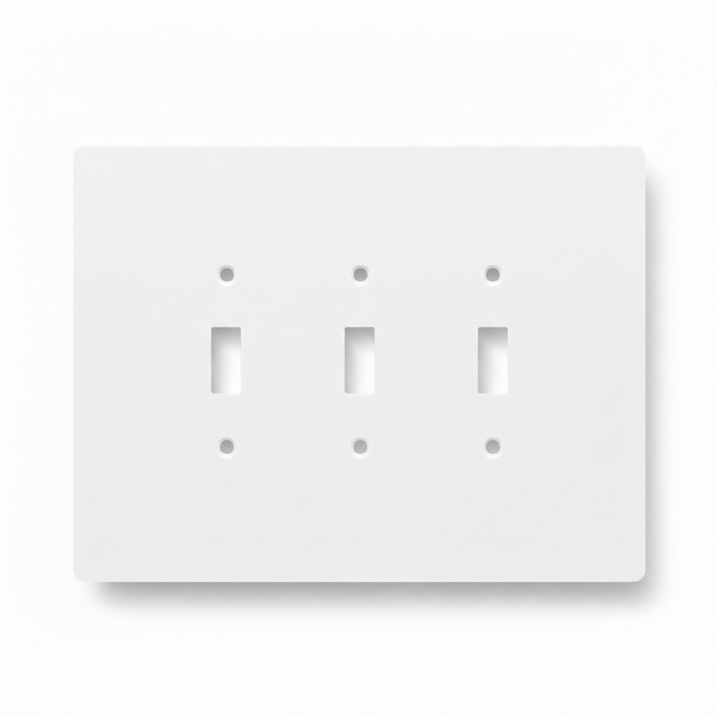 Oversize Toggle Light Switch Cover Wall Plate 6x8 Jumbo White 3-Gang  USA Made