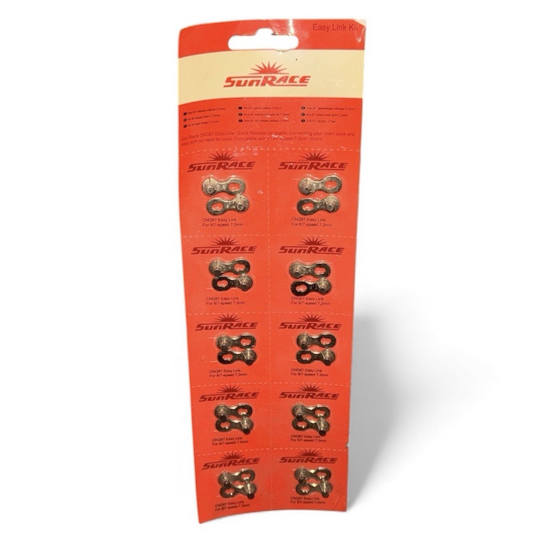 Sunrace CNQ87 7/8-Speed 7.3mm Easy Links For Bicycle Chains - (TEN) 10-Pack