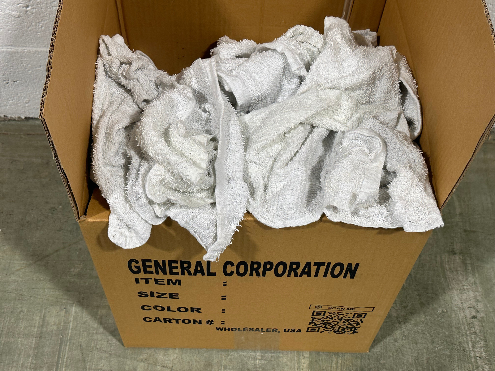 White Terry Wiping Rags & Multi-purpose Cleaning Painter Towels 50 LBS / Box