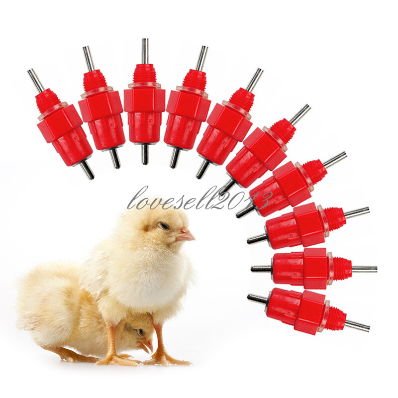 10PCS X Poultry Water Drinking Nipples Duck Chicken Hen Feeding Screw In Drinker