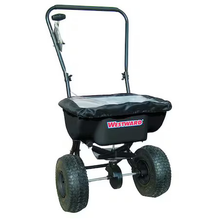 Westward 10F635 30 Lbs Cap Broadcast Spreader For Salt, Fertilizer & Grass