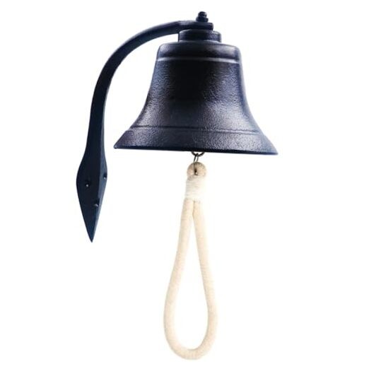 Hanging Bell Dinner Bell Outdoor Bell Bracket Mount Wall Bell Indoor Pro-black