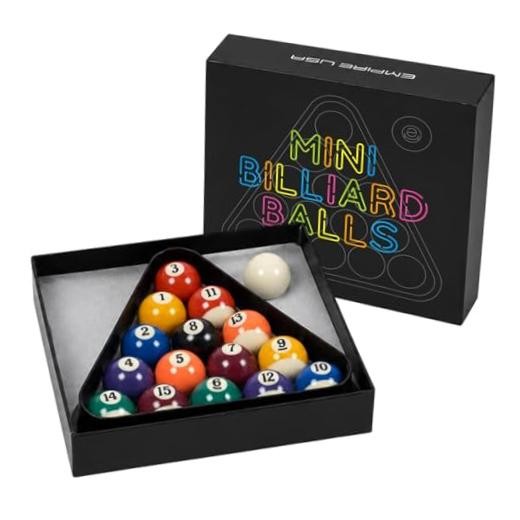 Mini Billiards Pool Ball Set 1.5 Inch - Mini Pool Table Balls Set with