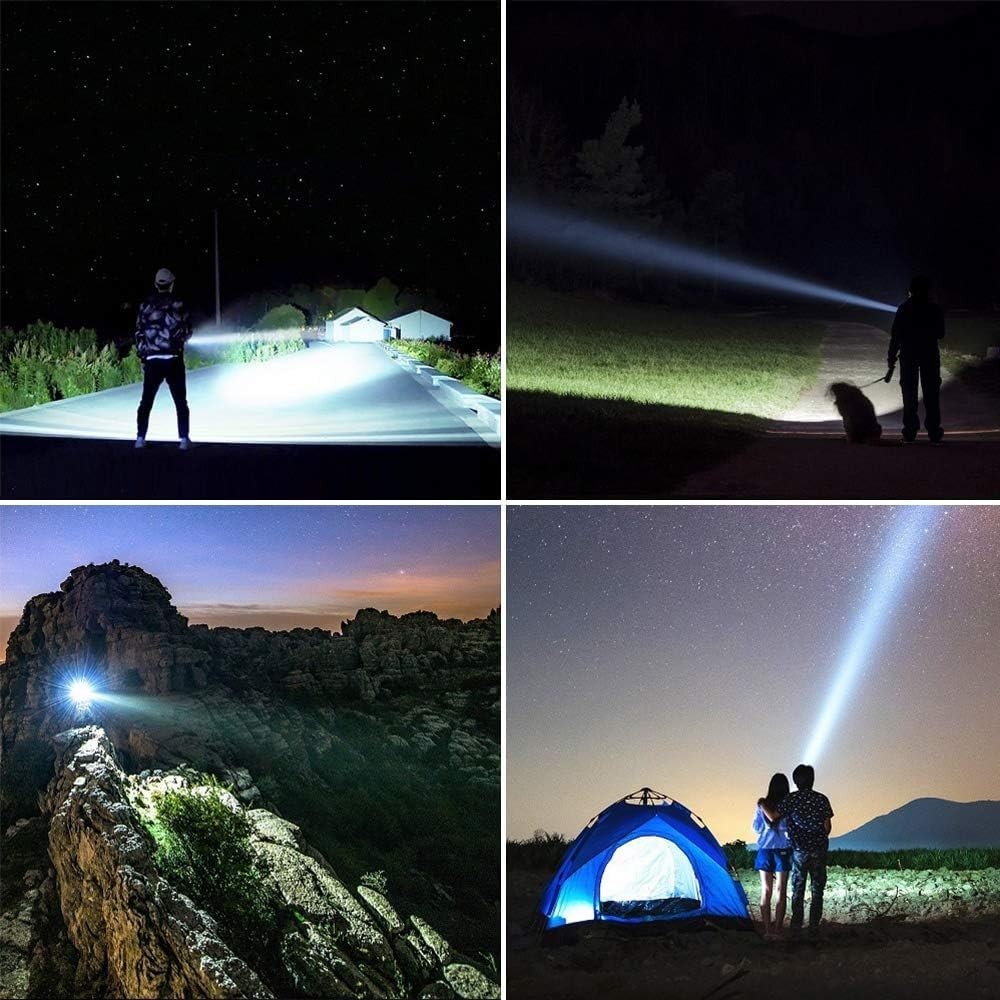 YIERBLUE Rechargeable Spotlight, Super Bright 1000000 High Lumen LED Silver