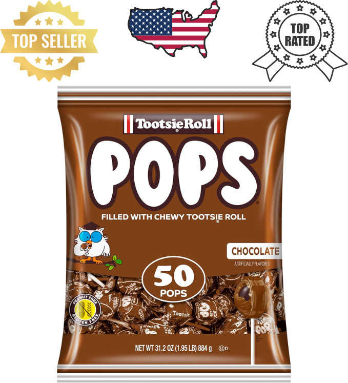 Tootsie Pops Single Flavor Bag - Chocolate Flavored 50 Count (Pack of 1)