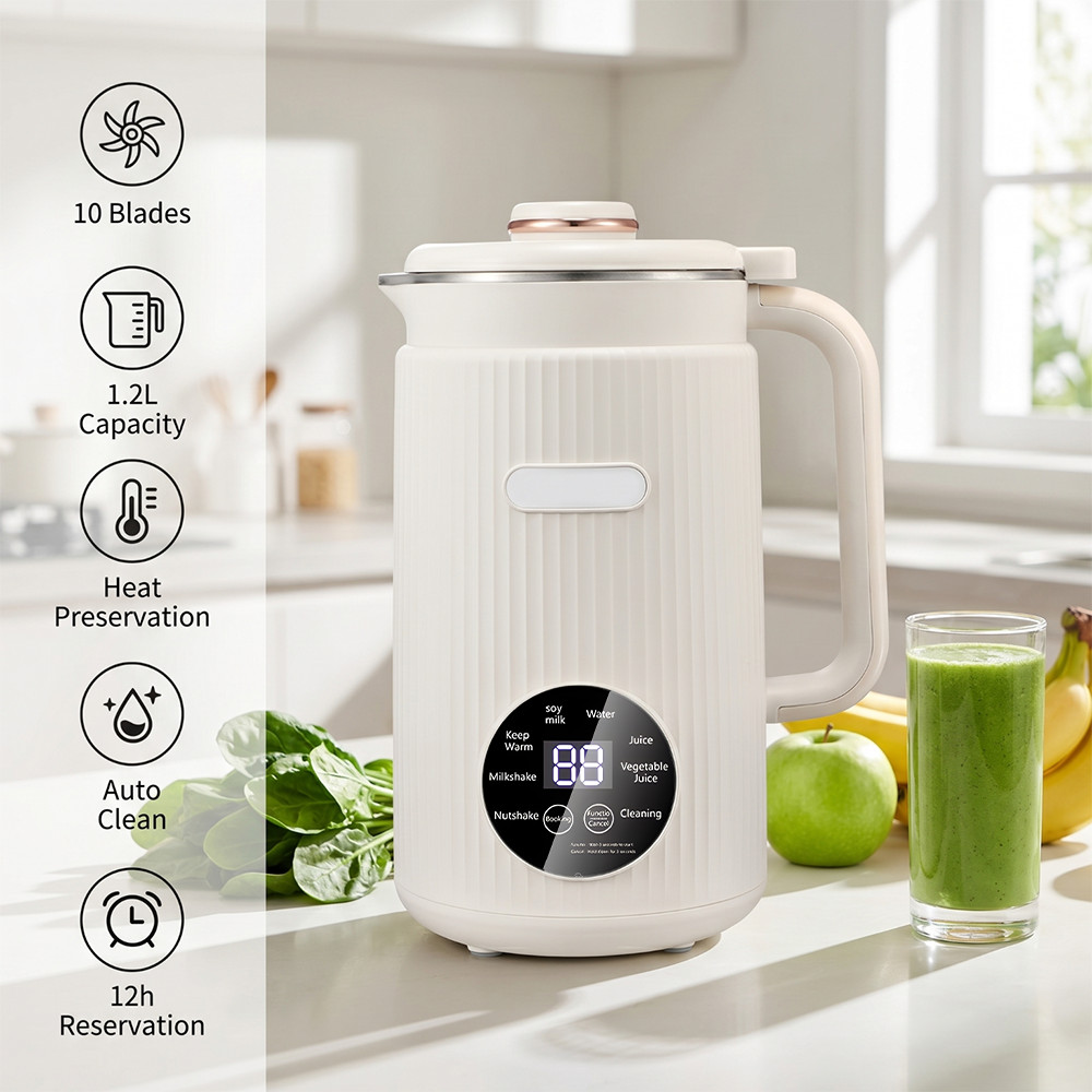 Automatic Nut Milk Maker Machine 40oz Soy Almond Milk Blender Soup Maker 110V