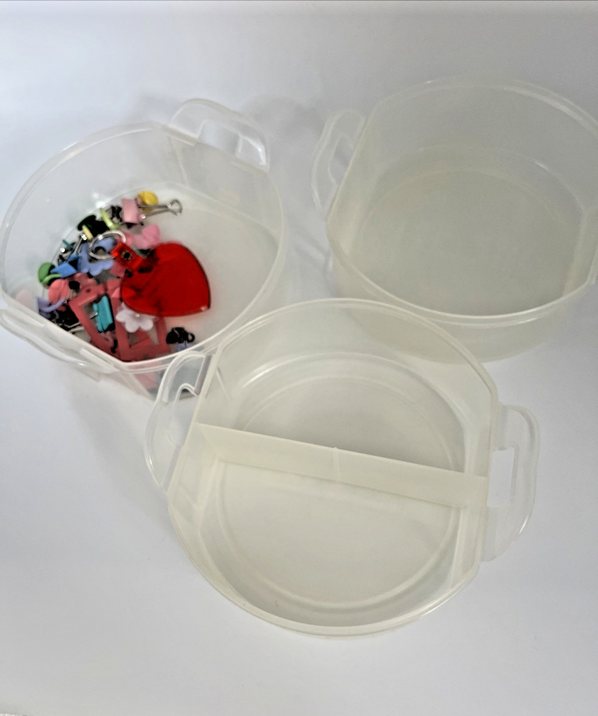 Sterilite Stack & Carry 3- Layer Storage Container Used comes with Craft Items