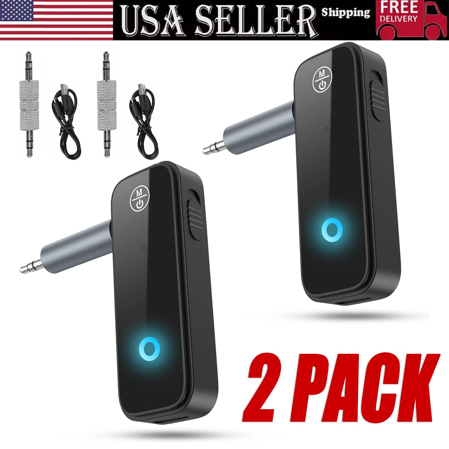 2pcs USB Wireless Bluetooth Transmitter Receiver for Car Music Audio Aux Adapter