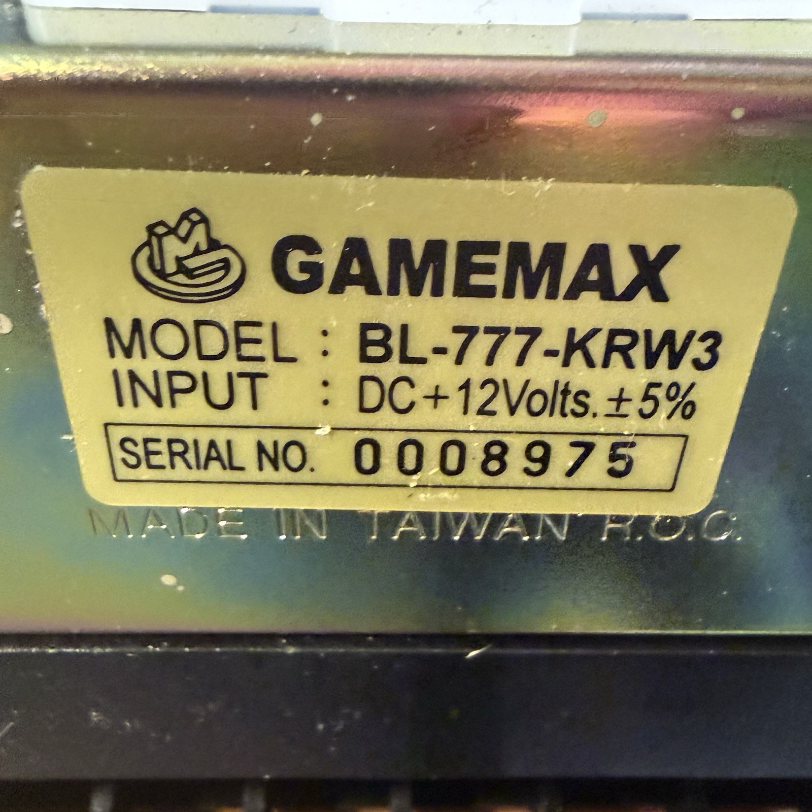 GAMEMAX BL-600H-US2 Bill Acceptor Validator NIB Includes Instruction Sheet