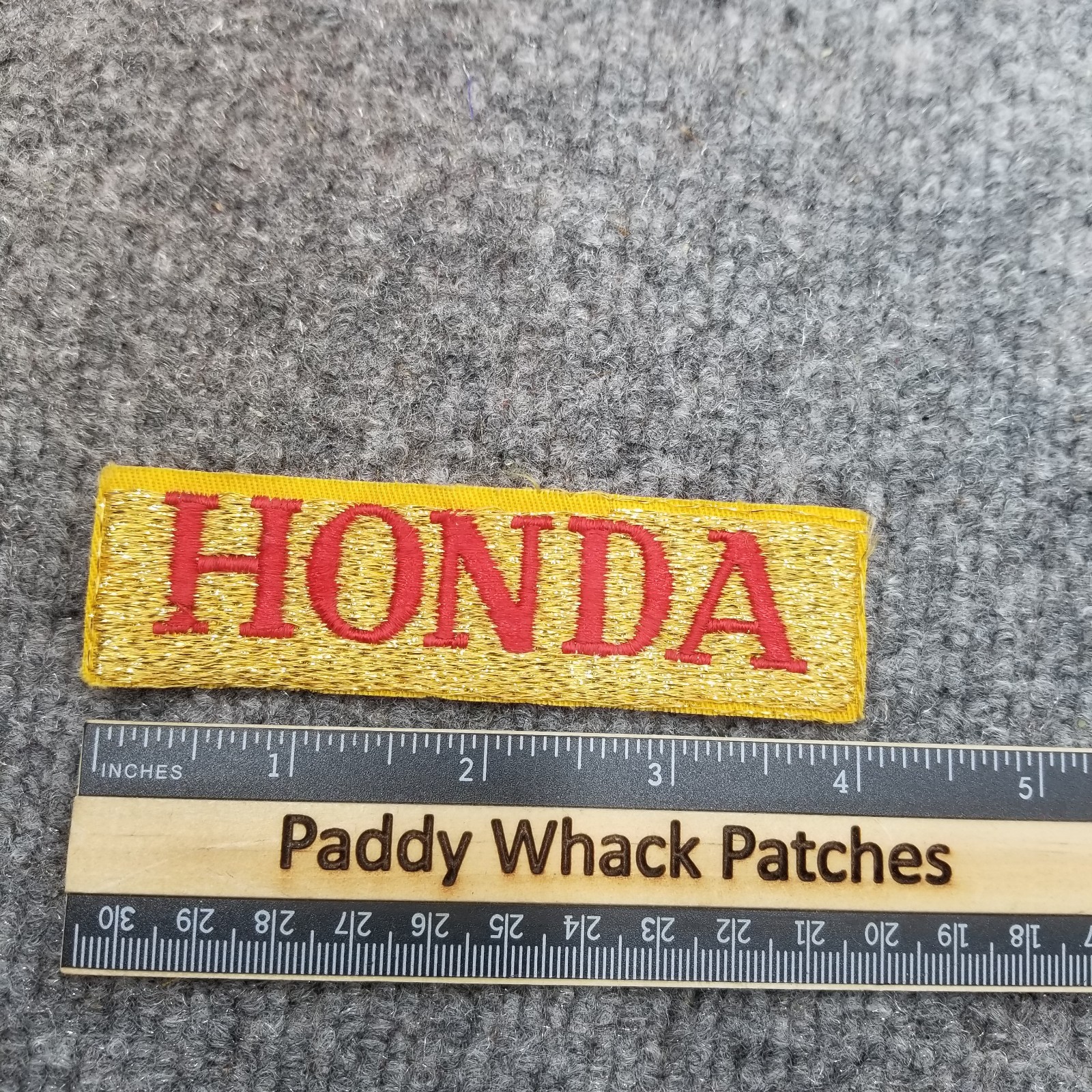 Vintage Honda Patch Gold Tab Motorcycle Biker Car Auto 70s 80s Racing  E7a