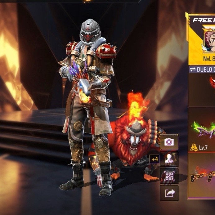Free Fire Level 85 Game Account with Emblema Heroico and Unique Skins