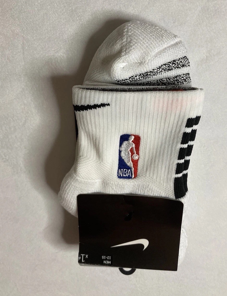 Nike NBA Authentic XL Socks White Black Power Player Team Issued On Court