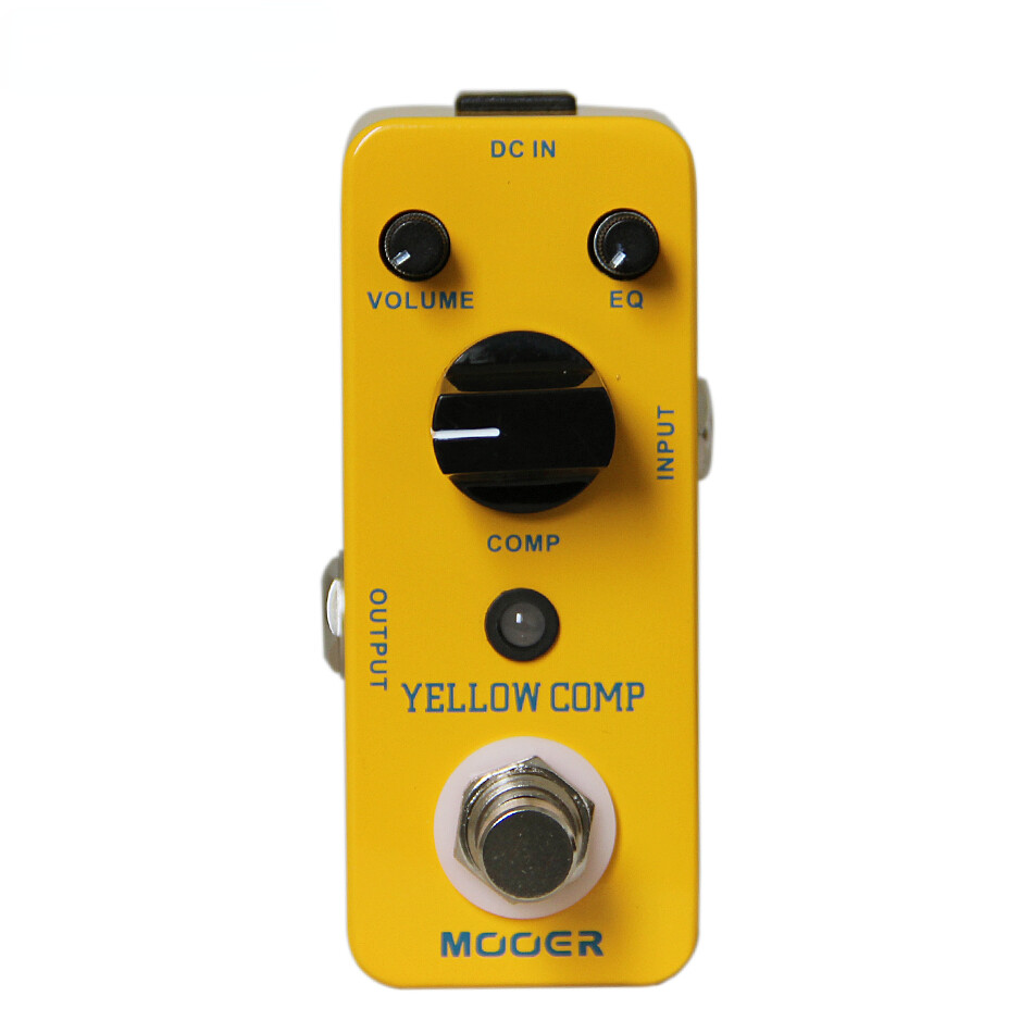 True Bypass Yellow Compression Guitar Effects Pedal Mini Full Metal Case
