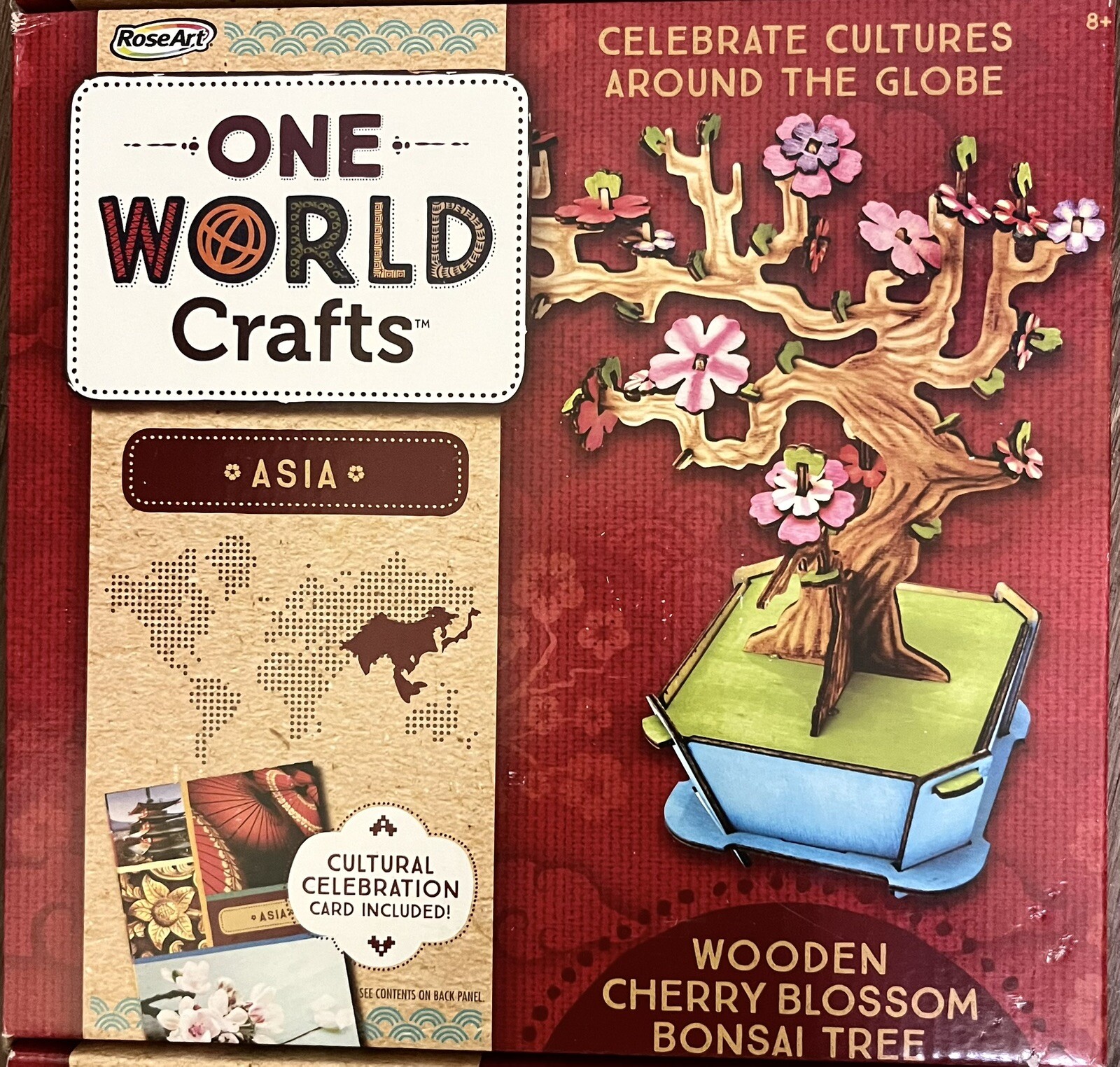 One World Cherry Blossom Bonsai Tree Crafts Asia Crafts Rose Art Gift New