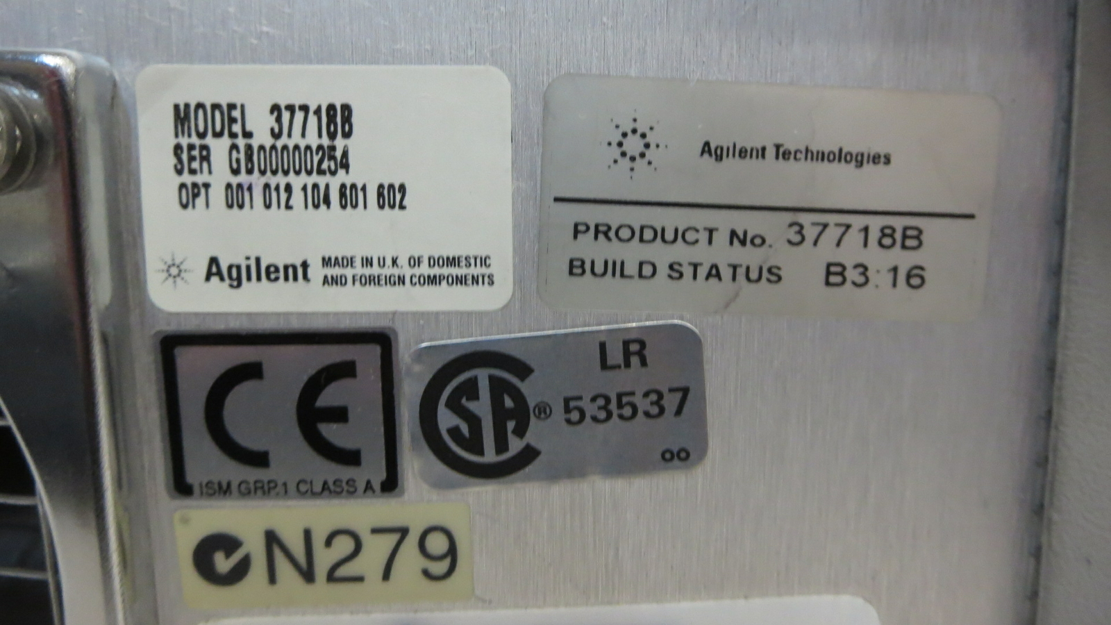 AGILENT 37718B OmniBer 718B Communications Performance AnalyzerW/ OPTIONS 001