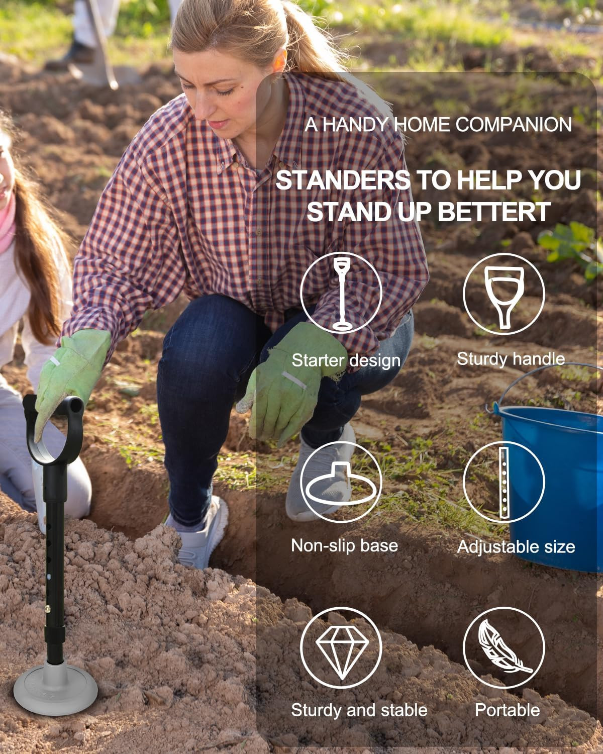 Mobility Aids Tool, Standing Aids Supports, 6 Size Adjustable Device to Help