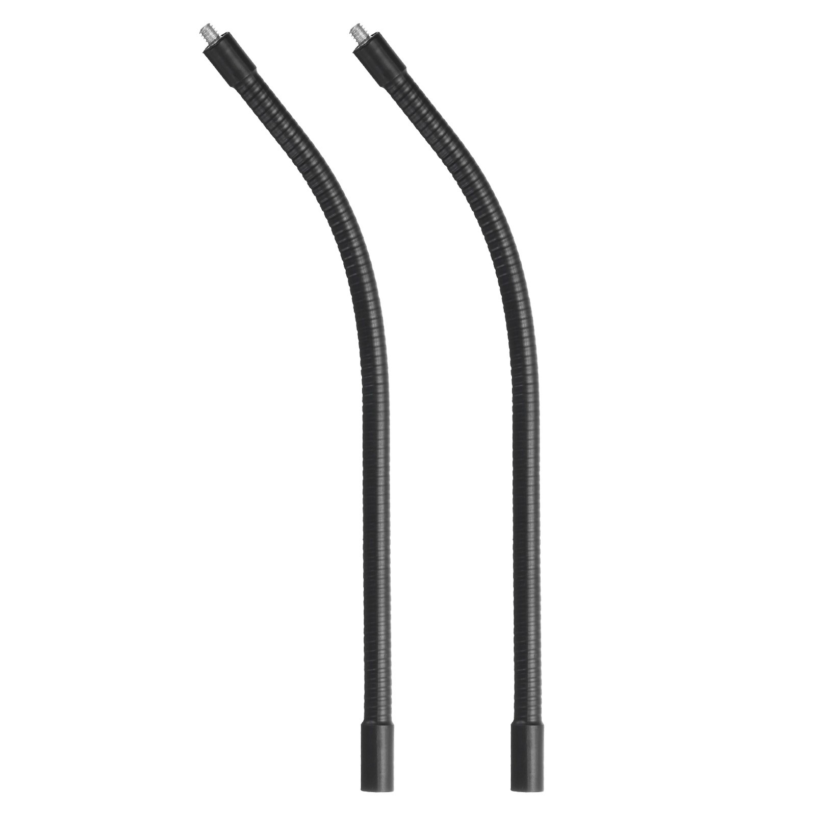 2Pcs 12" Gooseneck 1/4"-20 Female to Male Thread Flexible Tube Extension Black