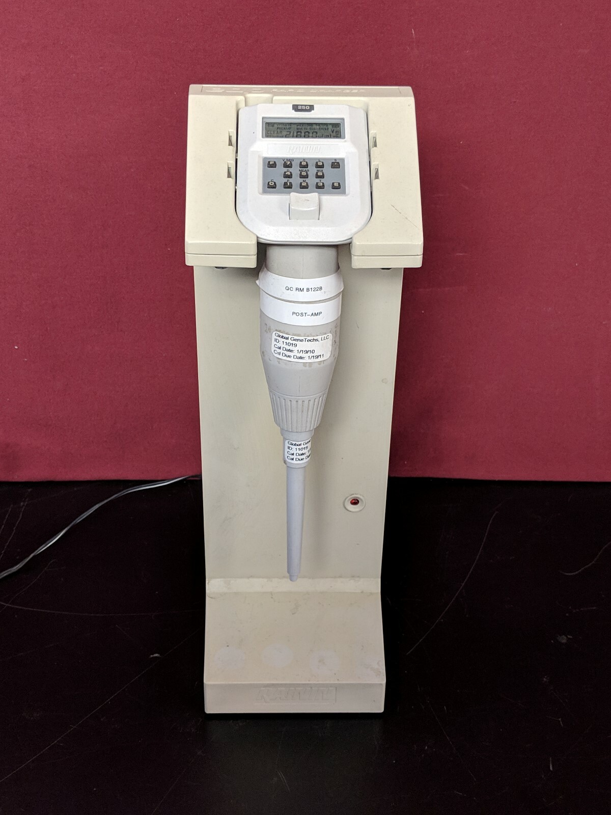Rainin EDP-250 Electronic Pipette + Rapid Charge Stand with Power Supply