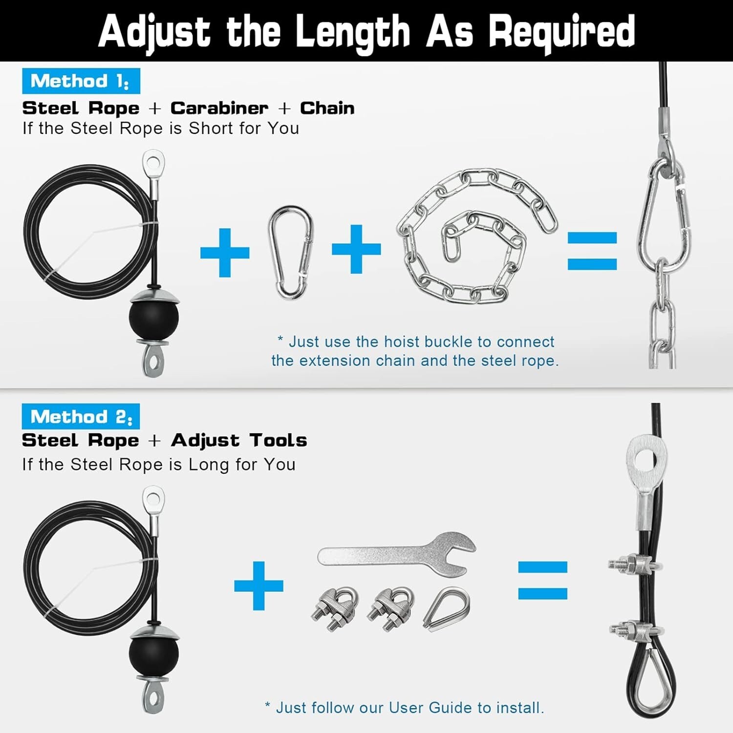 Versatile Weight Cable Pulley System - 149.69 kg Capacity with DIY Components