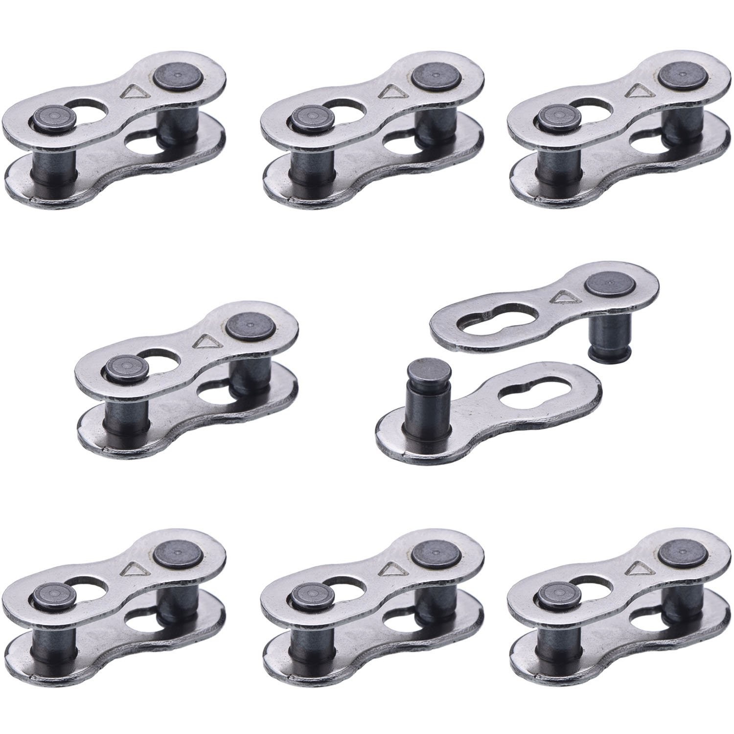 Compact 20mm Bicycle Master Links – 8 Pairs Compatible with 6-10 Speed Chains