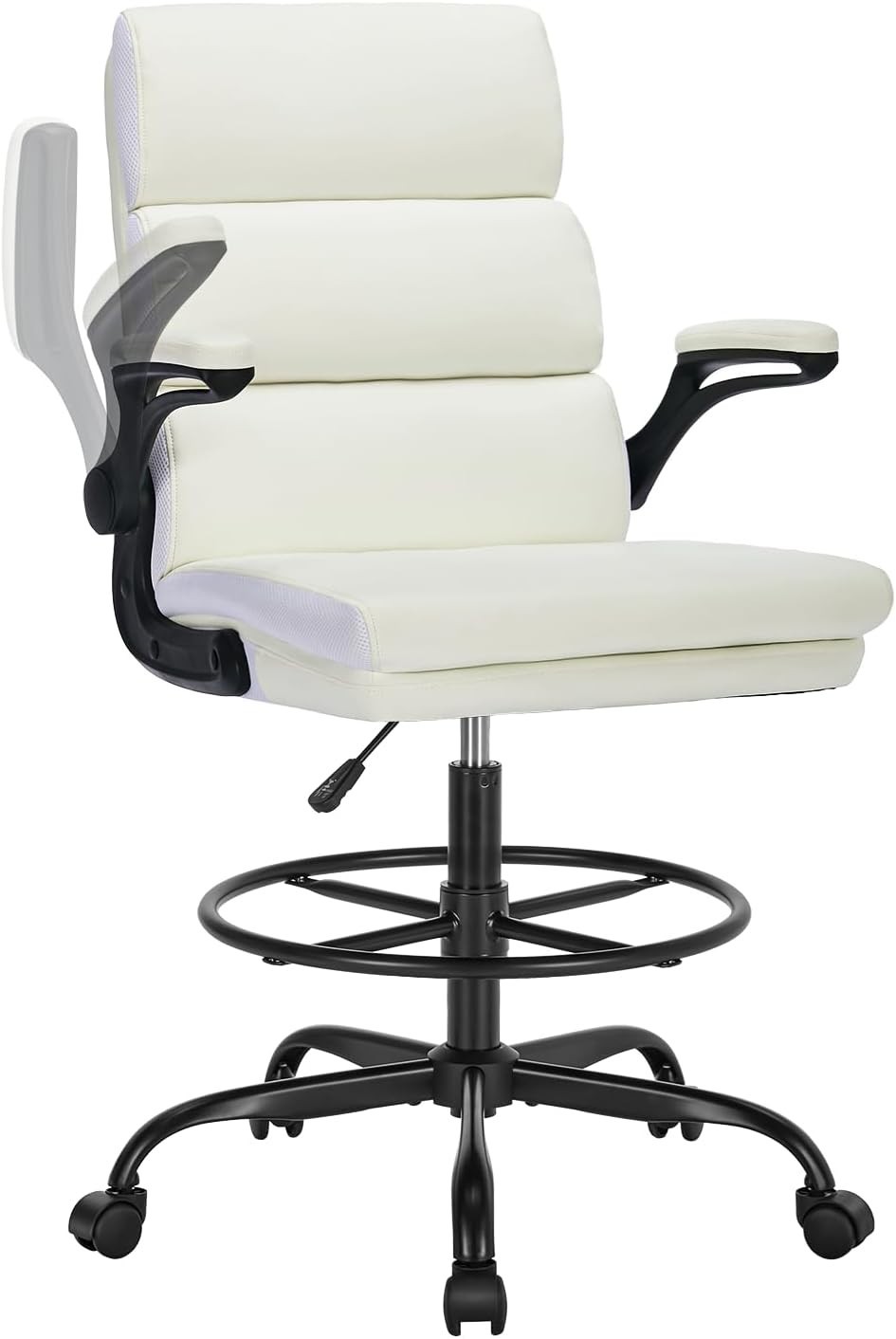 Drafting Chair Tall Office Chair with Padded Flip-Up Armrests Executive Ergonomi