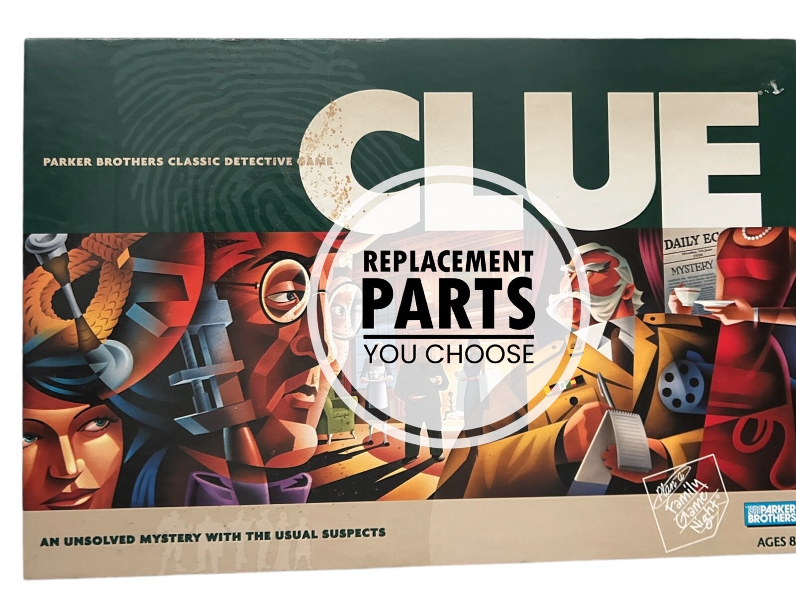 Clue Detective Board Game Replacement Parts & Pieces 1996 2002 Parker Brothers