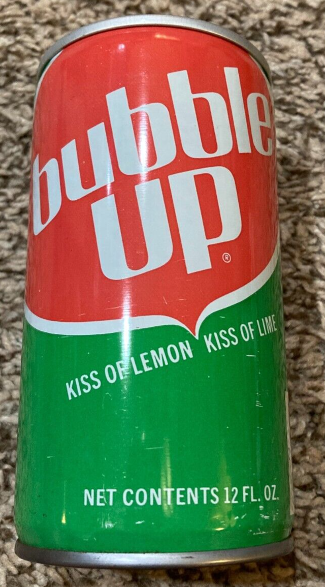 VINTAGE BUBBLE UP LEMON LIME SODA STELL PULL TAB CAN