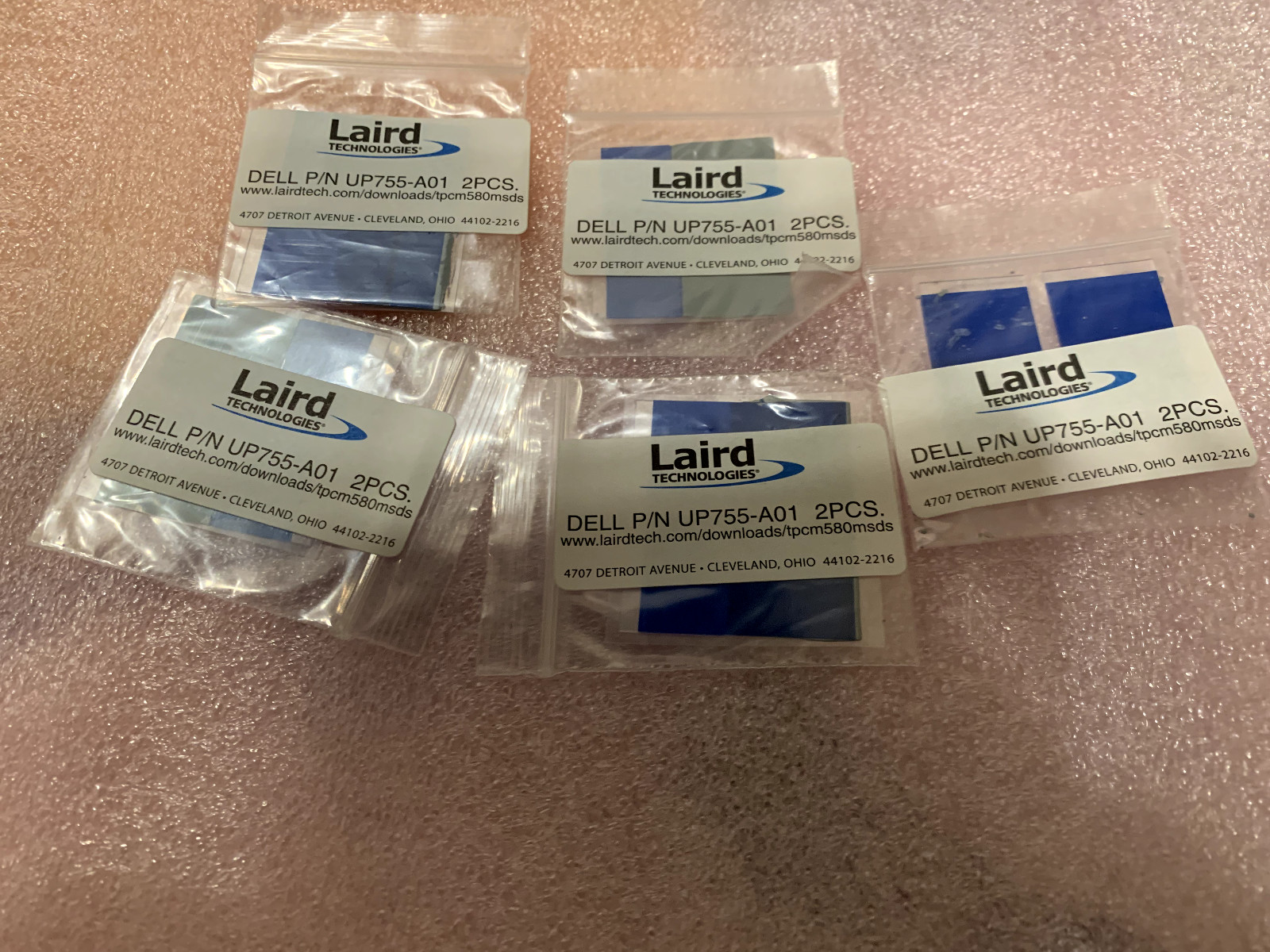 New - Lot of 5 - UP755 Genuine OEM Dell Thermal Heatsink Grease Pad Kit (2-5)