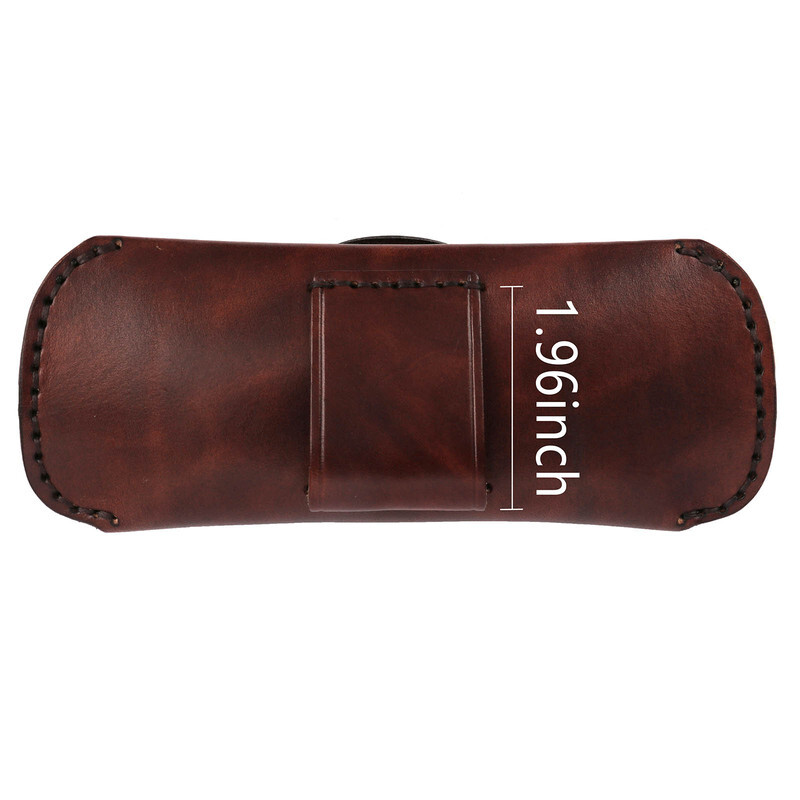 TOURBON Leather Eyeglasses Protector Case Glasses Carrier Belt Pouch Gift