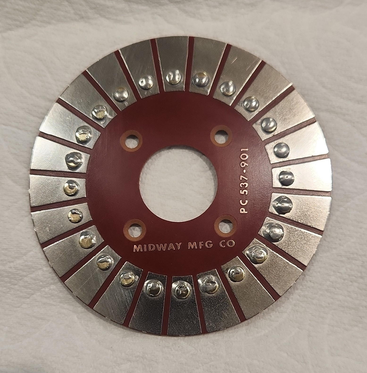 Midway Mfg Co Pinball Replacement Disc Plate PC-537-901 . NOS