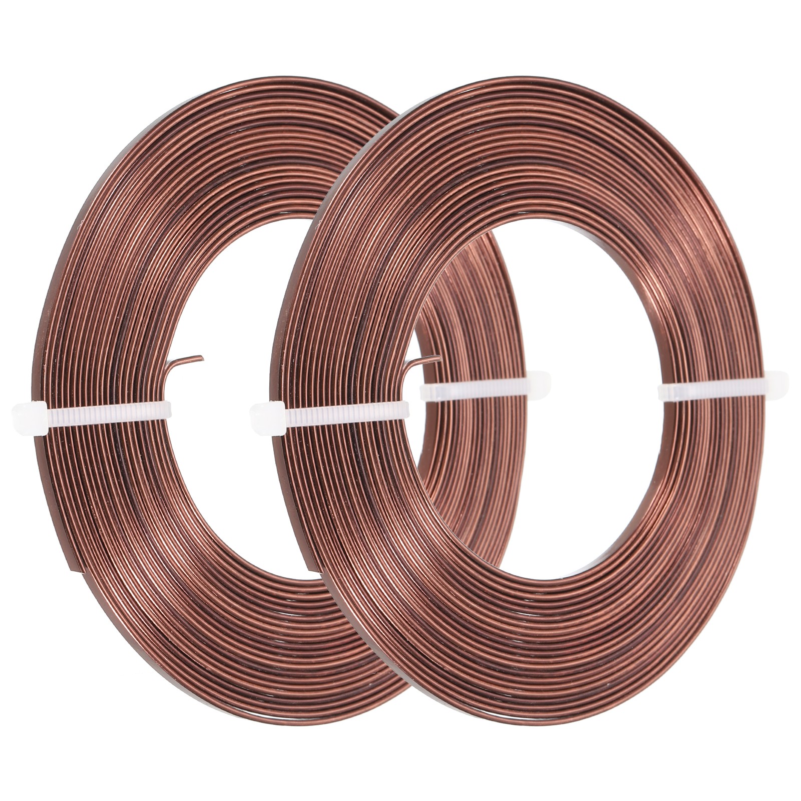 2Roll 16' Flat Aluminum Wire 18Gauge Bendable Anodized Aluminum Wire Brown